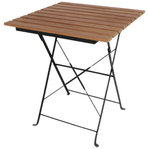 Table Bistro Carrée En Imitation Bois - 600Mm