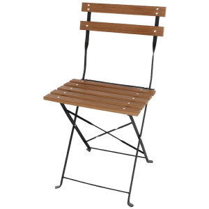 Chaises Bistro en Imitation Bois - Lot de 2