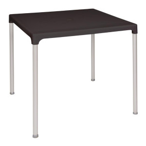 Table Carrée Avec Pieds Aluminium Noire 750Mm