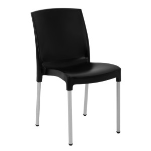 Chaises Bistro Empilables Noires - Lot De 4