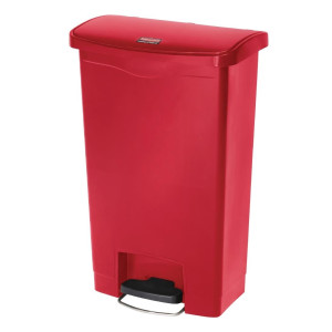 Poubelle À Pédale Frontale Slim Jim Rouge - 50 L