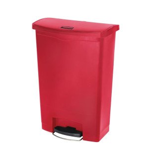 Poubelle à Pédale Frontale Slim Jim Rouge - 90 L