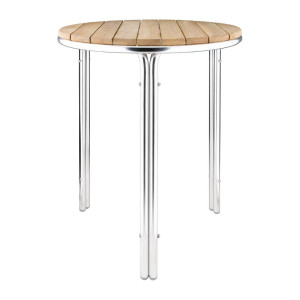 Table Ronde En Frêne Et Aluminium 600Mm