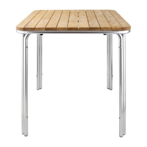 Table Carrée En Frêne Et Aluminium 700Mm