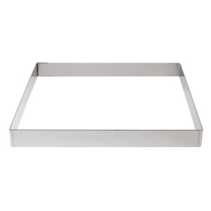 Cercle À Tarte Carré en Inox - L 200 x P 200mm