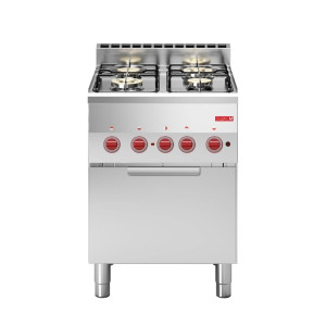 Fourneau 4 Feux Gaz Sur Four Électrique À Convection GN 2/3 600