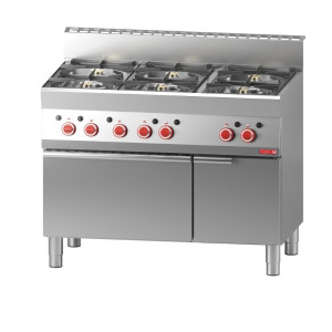Fourneau 6 Feux Sur Four Gaz et Placard Fermé 650