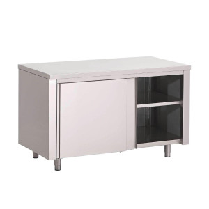 Meuble en Inox Avec Portes Coulissantes - L 1200 x P 700 mm