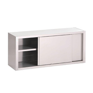 Placard Mural en Inox Avec Portes Coulissantes - L 1800 x P 400 mm