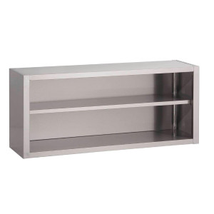 Placard Ouvert Mural en Inox - L 1400 x P 400 mm