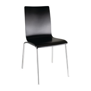Chaise Dossier Carré Noire - Lot De 4
