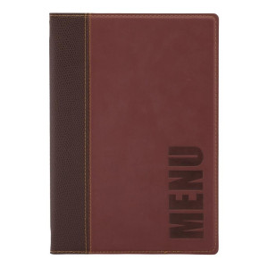 Protège-Menus Contemporain A5 Rouge Foncé