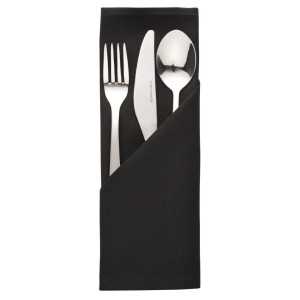 Serviettes Noires En Polyester - Lot De 10