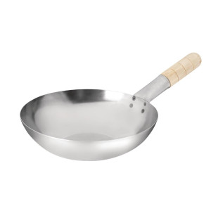 Wok Fond Plat en Acier Doux - 25,4 cm