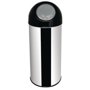 Poubelle Ronde À Couvercle Battant en Inox- 40L