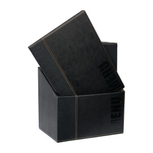 Porte-Menu A4 Noirs Avec Boîte De Rangement - Lot De 20
