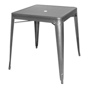 Table Carrée en Acier Gris Métallisé – L 668 x P 668 mm