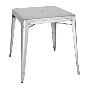 Table Carrée en Acier Gris – L 668 x P 668 mm