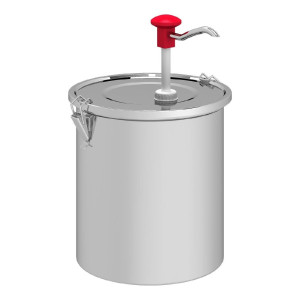 Distributeur de Sauce à Poussoir en Inox - 5 L