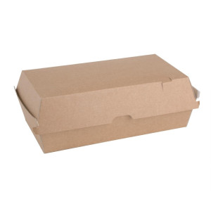 Grandes Boîtes avec Couvercle à Charnière Compostables 204 mm - Lot de 100