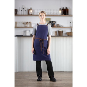 Tablier Bavette en Coton Bleu Marine