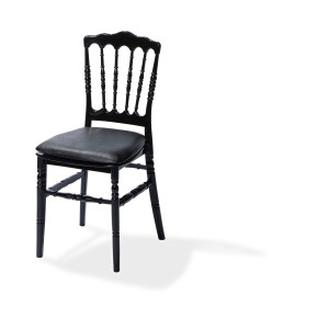 Galette De Chaise En Cuir Synthétique Noir Pour Chaise Napoleon/Tiffany