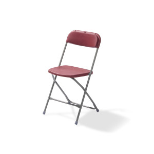 Chaise Pliable Empilable Budget en Acier - Gris Bordeaux