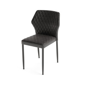 Chaise Empilable Louis - Noire en Cuir Synthétique
