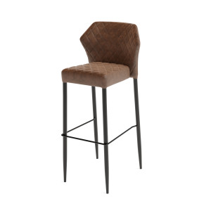 Tabouret de Bar Louis - Cognac en Cuir Synthétique