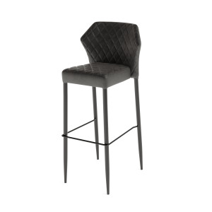 Tabouret de Bar Louis - Noir en Cuir Synthétique