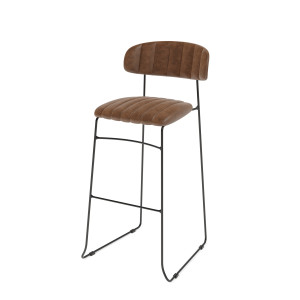 Tabouret de Bar Mundo - Cognac en Cuir Synthétique