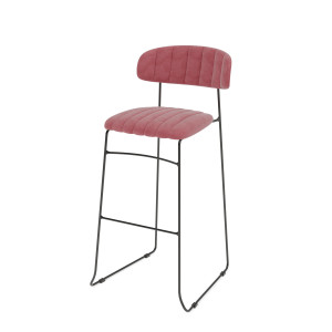 Tabouret de Bar Mundo - Rose en Velours