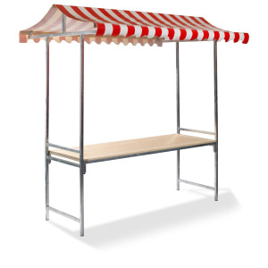 Étal de Marché Professionnel - Rouge et Blanc