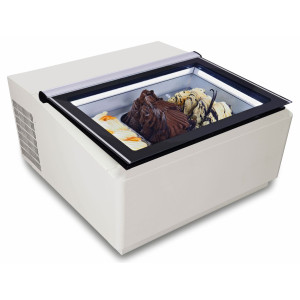 Vitrine à Glace à Poser Blanche - Statique - 3 x 5 L - Côté Client