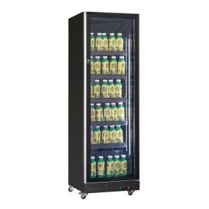 Vitrine Réfrigérée à Boissons 1 Porte Vitrées Noir 387 L
