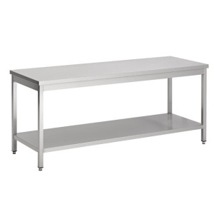 Table Inox avec Etagère - L 2000 x P 700 mm