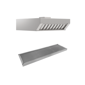 Hotte Frontale à Condensation de Vapeur et d'Odeurs avec Filtre à Charbon Compact GN 1/1 Transversal