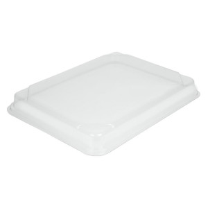 Couvercles PET pour Plateaux Repas Recyclables 263 x 201 mm - Lot de 90