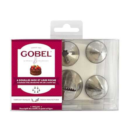 Boîte de 6 douilles inox et poche à douille Gobel - 1