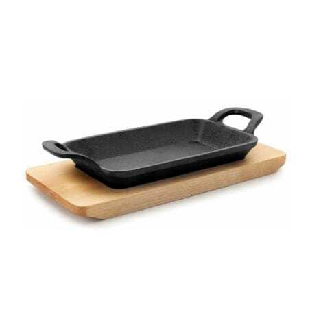 Mini Plancha Grill Lisse avec Base Bois - 22,5 x 10 cm Lacor - 1 Mini Plancha Grill Lisse avec Base Bois - 22,5 x 10 cm Lacor - 1