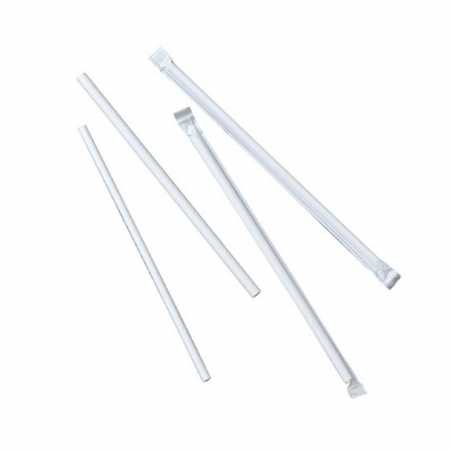 Paille en Carton Blanc Emballée - Ø 6 x 197 mm - Lot de 500 FourniResto - 1 Paille en Carton Blanc Emballée - Ø 6 x 197 mm - Lot de 500 FourniResto - 1