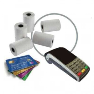 Pack de 50 Bobines de Papier Thermique pour TPE Cartes Bancaires - 57 x 40 x 12 mm FourniResto - 1