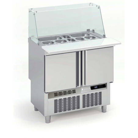 Saladette Réfrigérée Positive pour Fast-Food - 2 Portes - 169 L - 15 Bacs GN 1/6 CORECO - 1 Saladette Réfrigérée Positive pour Fast-Food - 2 Portes - 169 L - 15 Bacs GN 1/6 CORECO - 1