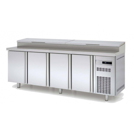 Meuble de Préparation à Pizza - 4 portes - 815 L - 12 Bacs GN 1/3 CORECO - 1 Meuble de Préparation à Pizza - 4 portes - 815 L - 12 Bacs GN 1/3 CORECO - 1