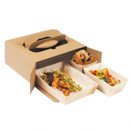 Boîte Repas en Carton - 220 x 200 mm - Lot de 100 FourniResto - 1 Boîte Repas en Carton - 220 x 200 mm - Lot de 100 FourniResto - 1