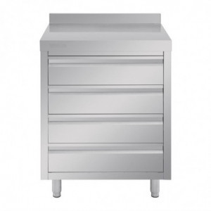 Meuble avec Dosseret en Inox - 4 Tiroirs Vogue - 1