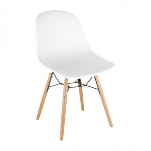 Chaise Moulée En Pp Avec Structure Métallique Arlo Blanche - Lot De 2 Bolero  - 1