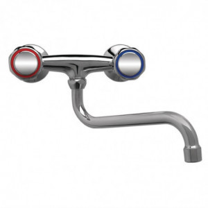Robinet Mélangeur Bitrou Standard Fixation Murale Col Bas 250Mm Gastro M - 1