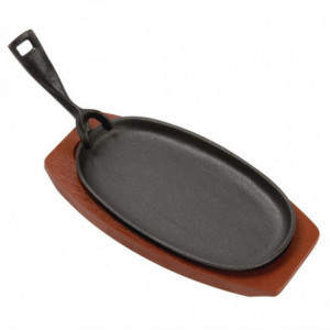 Plat De Service En Fonte Ovale Et Support En Bois Olympia - 1