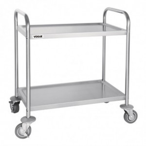 Petit Chariot De Débarrassage En Inox - 2 Niveaux - L 710 x P 405mm Vogue - 1